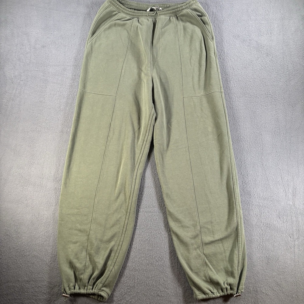 Abercrombie Fitch Essential Fleece Sweatpants Men's M Olive Cinched Front Seam
